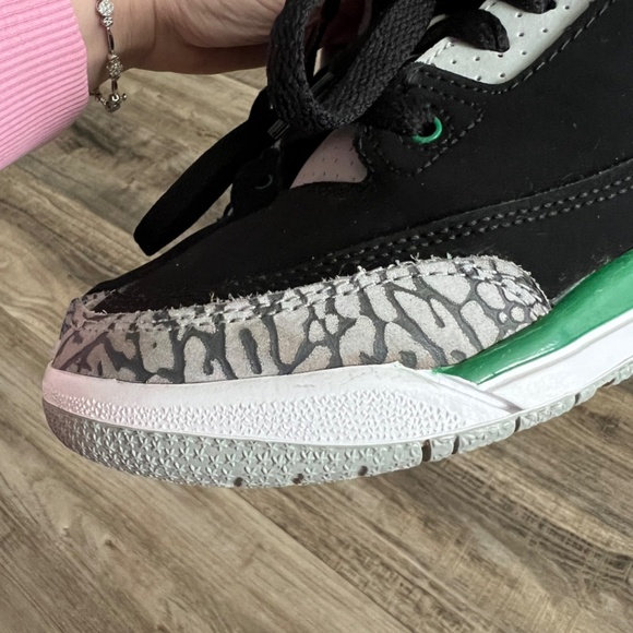 Air Jordan 3 Retro 'Pine Green' Sneakers Kids PS Size 1Y - 429487-030 - Picture 15 of 15